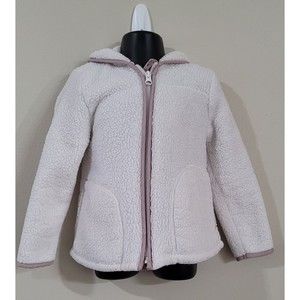Girls Old Navy Size 4T Cream Hooded Zip Up Jacket